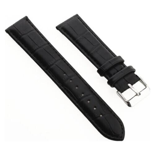 20mm Watch Spare PU Black Bracelet Watch Strap Band