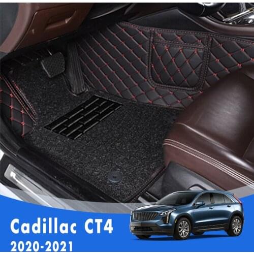 Double Layer Wire Loop Carpets Car Floor Mats For Cadillac CT4 2021 2020 Automobiles, Parts Accessories full surround car mat