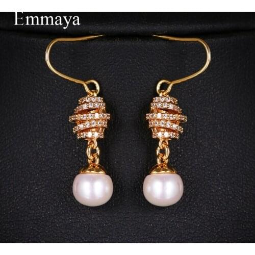 Emmaya Exquisite Twining Shape With AAA Zirconia Pearl Dazzling Earring In The New Trend Banquet For Women Beautiful Dress Up