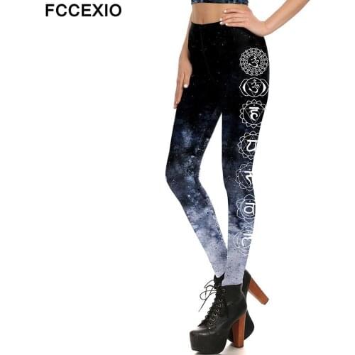 FCCEXIO Mandala Flowers 3D Print Women Pants Push Up Run Sports Leggings Slim Pants Female Casual Trousers Fitness Leggings