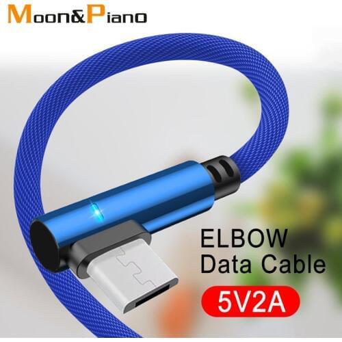 Double Elbow Data Cable 90 Degree Right Angle Mobile Phone Charging Cables For Android Type-c System Game charging Wire