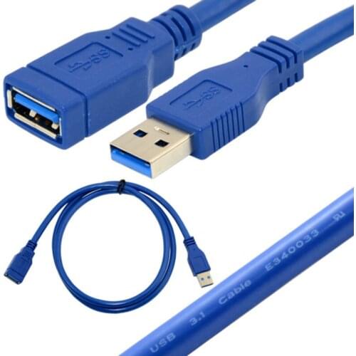 Blue Standard 5Gbps Super Speed USB 3.0 A male to USB 3.0 A Female Extension0.3m 0.6m 1m 1.5m 3m Cable