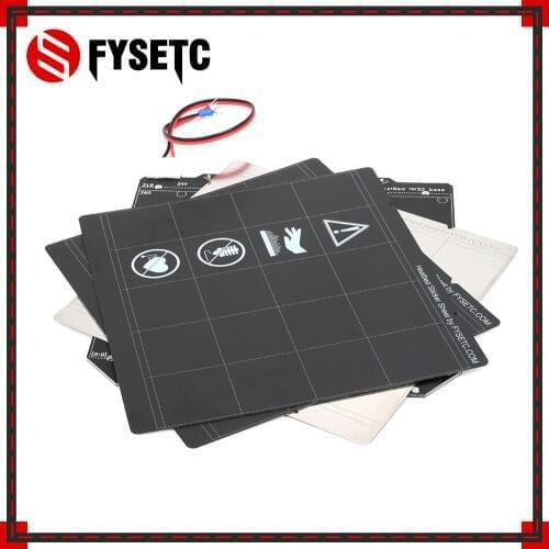 Clone Prusa i3 MK3 Magnetic Heated Bed MK52 Wiring Thermistor Kit With Magnet + Steel Sheet +2pcs Black Sticker For Prusa i3 MK3