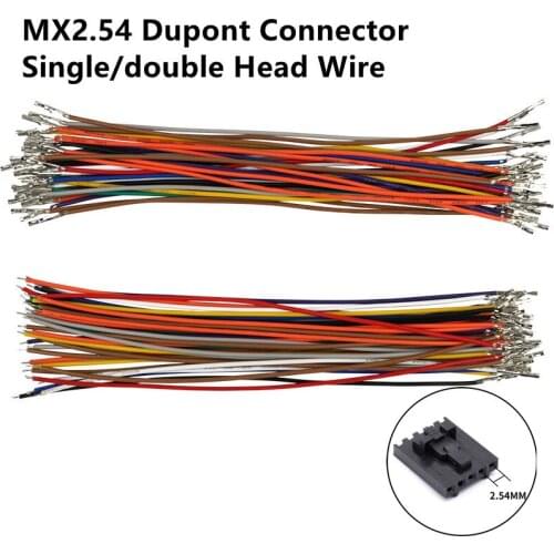 20PCS MX2.54 Dupont Connector with Buckle Belt Terminal Wire Electronic Cable Single/Double Head 24AWG 2.54MM 20cm TJC8A