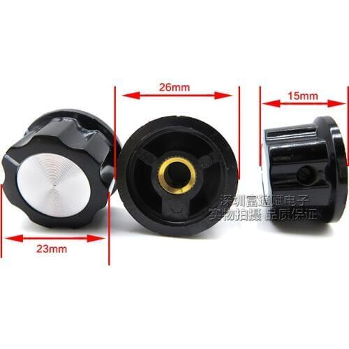 Potentiometer knob cap MF03 diameter 26*15MM 26*15 26X15MM switch cap lock screw encoder cap inner hold 6mm and 6.4mm SWITCH