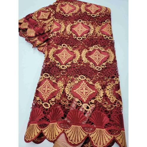 Hot Sale Nigerian Lace Fabric 2021 High Quality Embroidery Lace Latest African Guipure Lace Fabric For Wedding 5yard