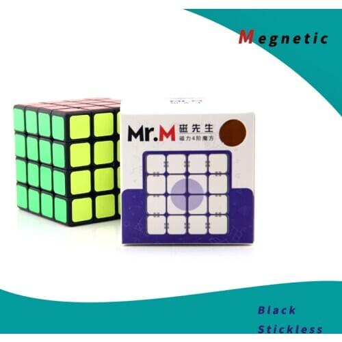 Hot Sale SengSo Shengshou Mr. M Magnetic Speed 4x4 4x4x4 Revenge Magic Cube Twist Puzzle Black Sticker Stickerless Version Cube