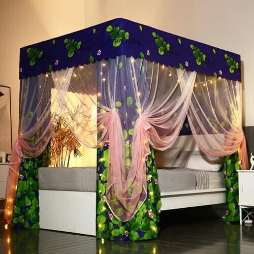 Fashion Bed Curtain Shading Cloth Mosquito Net Household Bedroom Dust Top Princess Wind 1.5m Bracket 1.8 M Curtains Mosquito Net