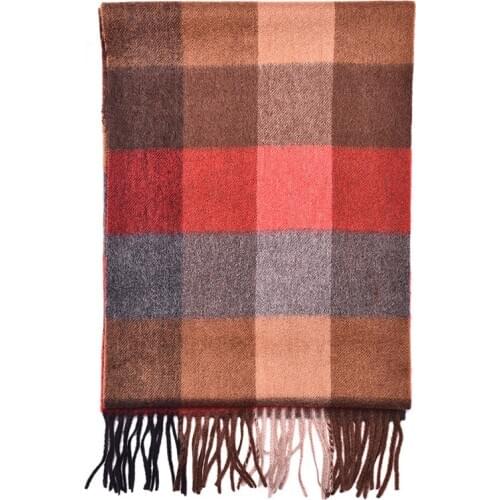 Fashion Autumn Winter Brand Business Men Grid Pure Scarf Multi Colors Soft Scarves