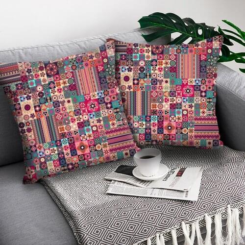 MTMETY Double Sided printing Pillow Case Bohemia Cushion Cover Polyester Throw Pillow Case Home Decoration Pillowcase cojin
