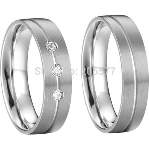Custom mens and womens health titanium wedding ring band couples engagement ring sets
