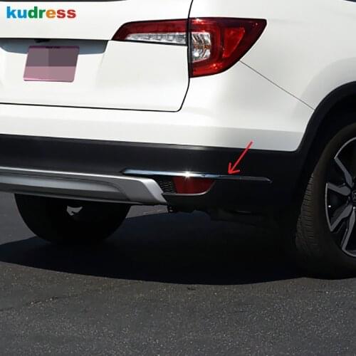 For Honda Pilot 2019 2020 SUV Chrome Rear Bumper Corner Protector Cover Body Molding Anti Scratch Guard Sticker Trim Car Styling