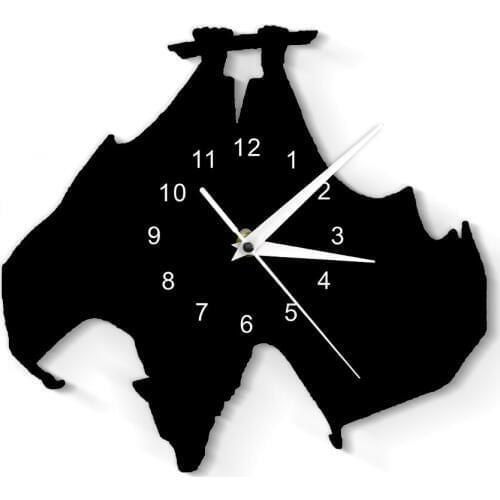 Fox Fruit Bat Wall Watch Decor Pteropus Modern Wall Clock The Largest Bats In The World Acrylic Wall Clock Bat Lover Gift