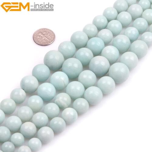 Natural Round Gradual Amazonite Stone Beads For Jewelry Making 6-16mm 15inches DIY Jewellery FreeShipping Wholesale Gem-inside