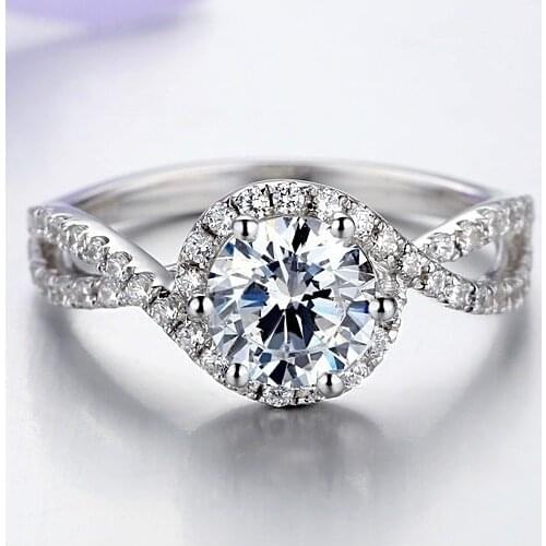 Solid Platinum PT950 Ring 1CT Diamond Rings For Women Wedding Bridal Anniversary Ring Fine Jewelry Gift For Lady