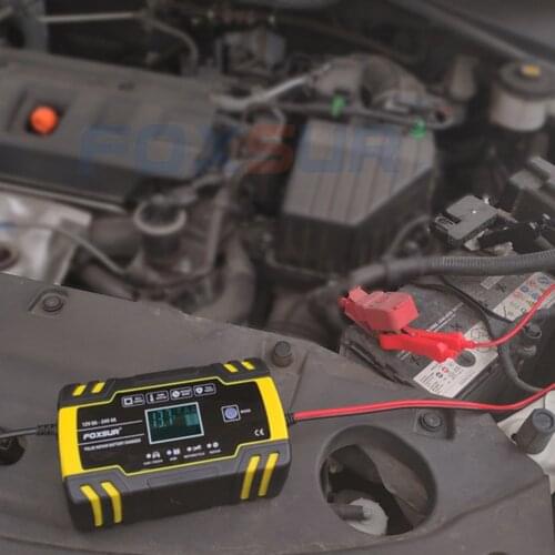 12V 8A 24V 4A Full Automatic Car Battery Charger Power Pulse Repair Chargers Wet Dry Lead Acid Battery-chargers Digital LCD Disp