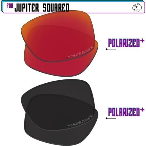 EZReplace Polarized Replacement Lenses for - Oakley Jupiter Squared Sunglasses - BlackPPlus-RedPPlus