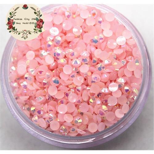 Nail art rhinestone! 3.0MM SS12 5000pcs/pack Resin Flatback Rhinestone Jelly Light Pink AB 14 facets for nail art decoration