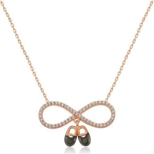 Tevuli 925 Sterling Silver Baby Patikli Infinity Ladies Necklace