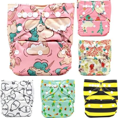 Newborn Baby Cloth Diaper Reusable Adjustable Washable Pocket Nappy for Baby Girls Boys TPU Soft Breathable Leak-proof Diapers