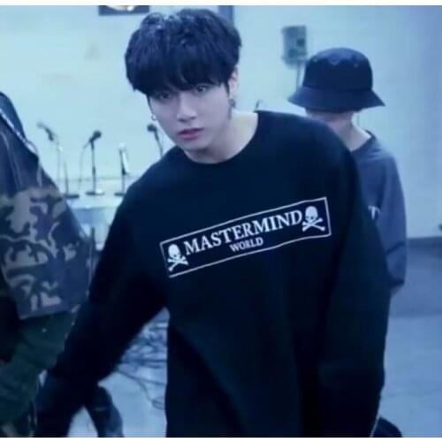 Jungkook Mastermind Sweatshirt - Black Hooded Sweatshirt - Suga Jungkook Jimin Jin Rm V J-hope - K-POP
