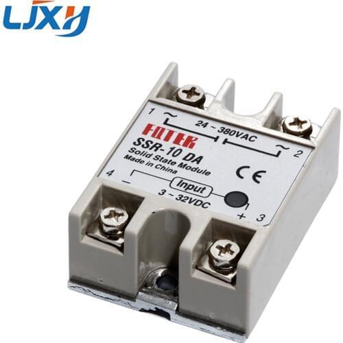 LJXH DC-AC SSR Solid State Relay 10DA 25DA 40DA 75DA 100DA 3-32VDC Input/24-380VAC Output