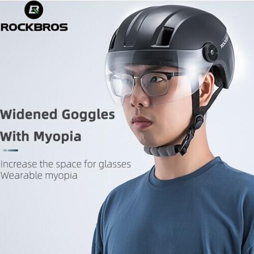 ROCKBROS Cycling Helmet Men Women Urban Helmet Road MTB Mountain Bike Electric Bicycle Helmet with Goggles Sun Visor Glasses