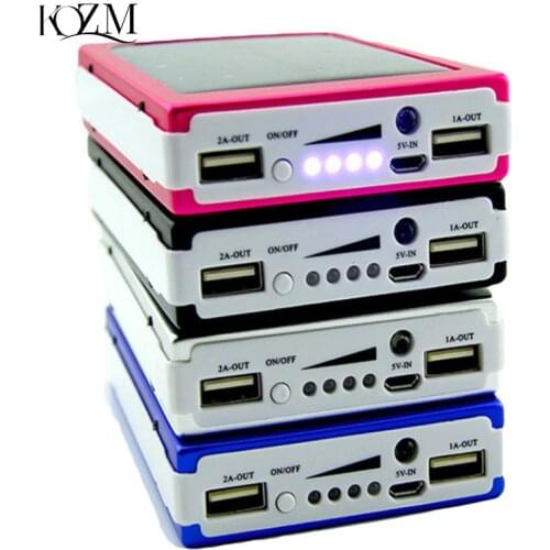 1set 5x18650 Powerbank Cover Power Bank 18650 Solar Power Bank Case DIY Box Dual USB Kit Phone Charger Flashlight