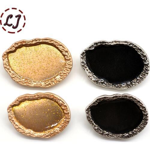 High quality fashion sewing button 10pcs/lot paint oil gold metal decorative buttons for women overcoat garment accessories DIY