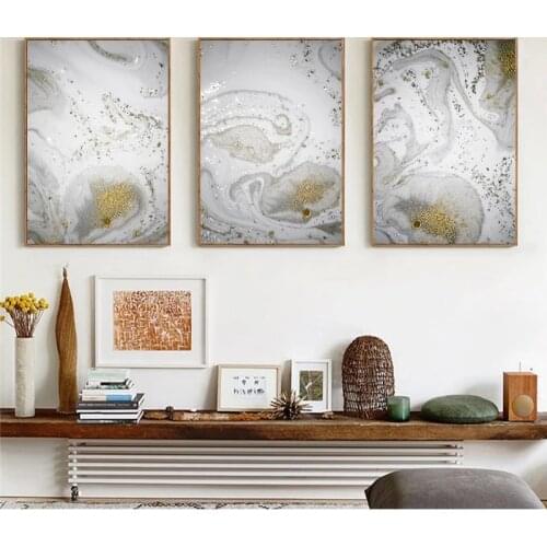 Bright Golden Luxury Painting Home Decor Wall Art Picture Modern Poster And Print Gold Sand Canvas Painting For Living Room