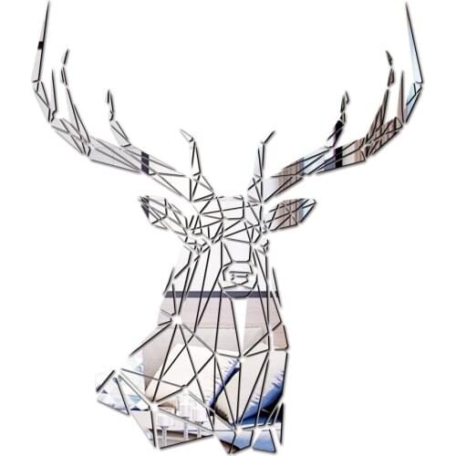 JM540 animal deer mirror acrylic wall stickers home kindergarten childrens home decoration decoration waterproof self-adhesive