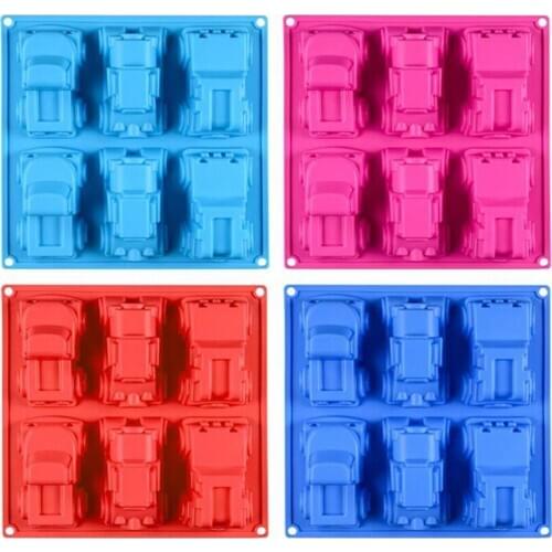 1PC Toy Car Shaped Cake Moulds Cakes Decoration Tools Handmade Cookies Candy Pastry Silicone Mold Kitchen Baking Chocolate Mould