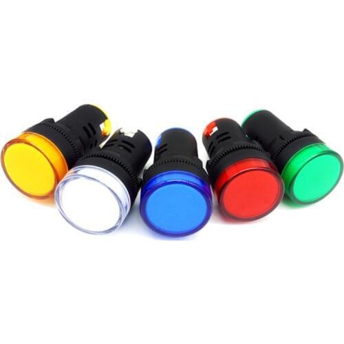 1pc Indicator Signal Lamp Light Waterproof ad16-22ds 22mm AC/DC 12V 24V 110V 220V 380V Red Green Yellow Blue White LED 20mA