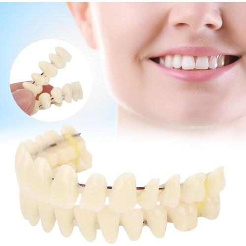 10Pcs Resin Denture Dental Teeth Teaching Model Dental Supply Accessory Upper Lower Shade Dentition Whitening Oral Care Material