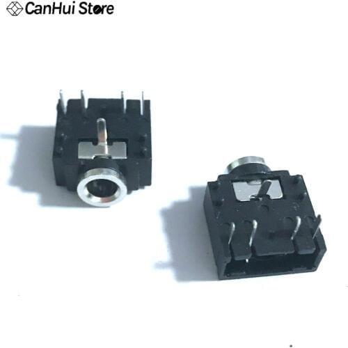 50pcs/LOT 3.5mm 5PIN 3F07 Stereo Jack Socket Audio Jack Connector PCB 3F07 Double Vocal Tract Female Earphone Socket