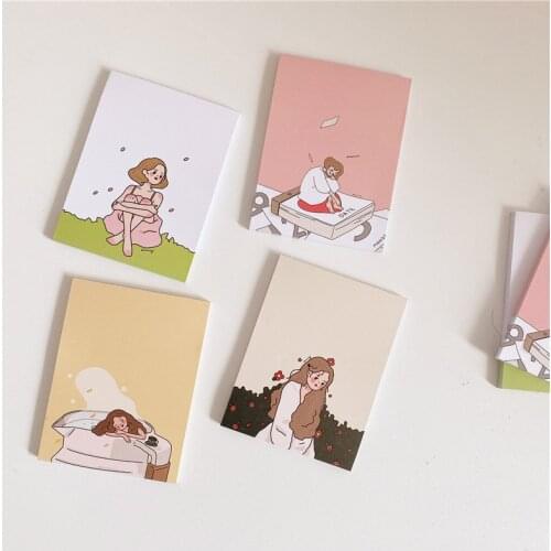 50 Sheets Ins Cartoon Gentle Girl Memo Pad Long Notebook Student Learning Note Diy Planner Sticker Office School Cute Stationery