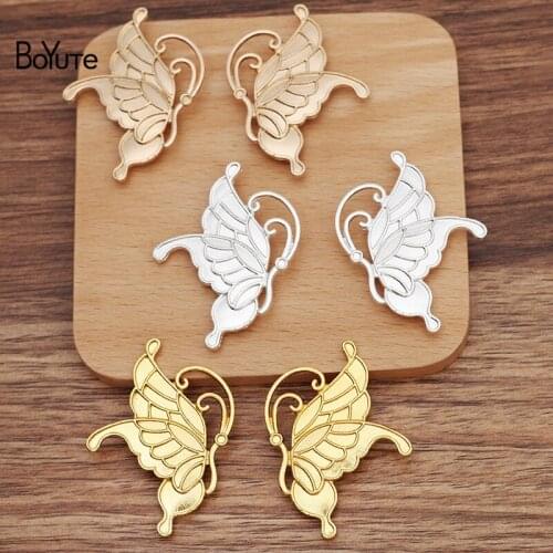 BoYuTe (10 Pairs/Lot) 38*50MM Alloy Butterfly with 4 Loops at Back Factory Supply DIY Handmade Jewelry Accessories