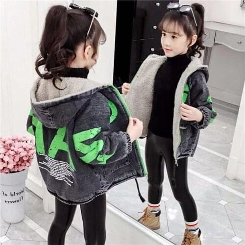 Girls Babys Coat Jacket Outwear 2021 Thicken Winter Plus Velvet Warm Cotton Fleece High Quality Childrens Clothing
