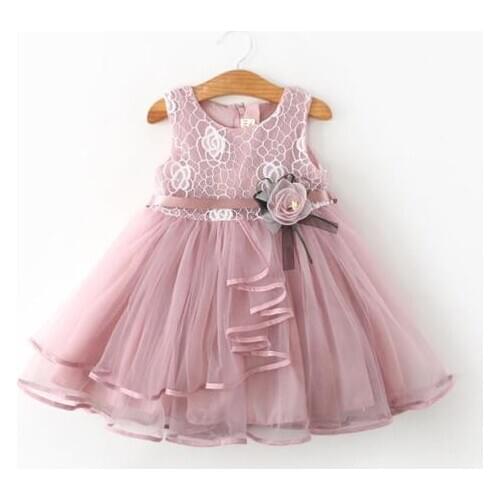 Flower Kid Toddler Baby Girl Sleeveless Dress Princess Party Lace Tutu Dresses Size 1-5Y