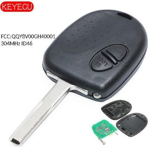 Keyecu Remote Key 2 Button Fob 304MHZ ID46 for Holden Commodore VS VR VT VX VY VZ 2004-2006 FCC: QQY8V00GH40001