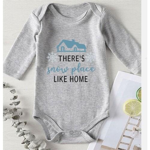 Theres Snow Home Prints Newborn Baby Boy Clothes Children Jumpsuits Baby Onesie Toddler Rompers Girl Infant 0-24 Months