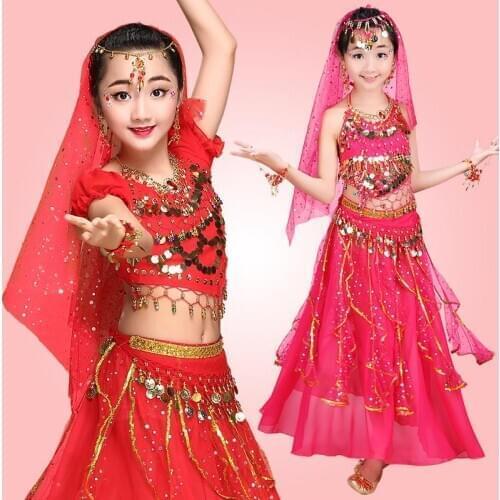 Belly Dance Clothes Bollywood Indian Dance Costumes for Kids Child Sexy Belly Dance Clothing