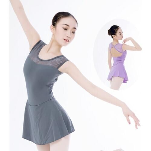 Ballet Dance Leotards For Women Spandex Scoop Neckline Black Ballet Gymnastics Bodysuit Team Basic Dancewear