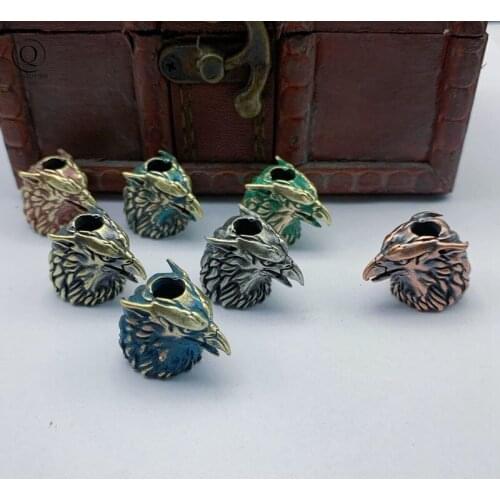 Legendary Beast Griffin Brass Knife Beads Lanyard Pendant Paracord Charm Metal Eagle Mouth DIY EDC Keychains Accessories Jewelry