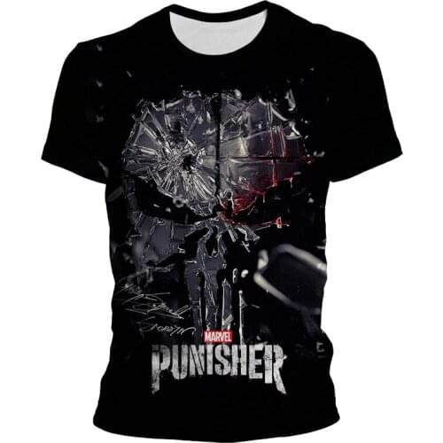 Summer Marvel Punisher 3D T shirt Men Women Children Fashion Streetwear Boy Girl Kids Short Sleeve Print T-shirt Cool Tops Tee