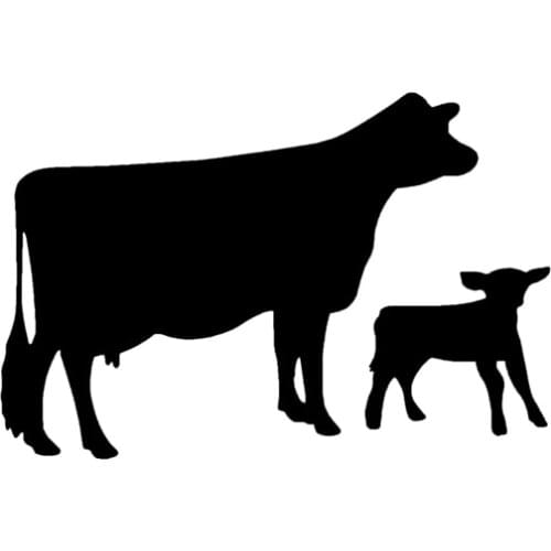 Dawasaru Fashion Animal Car Sticker Dairy Cow Family Waterproof Decal Laptop Suitcase Motorcycle Auto Decoration PVC,15cm*10cm