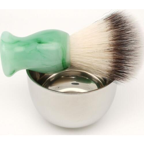 TEYO Man Synthetic Shaving Brush and Shaving Bowl Set Perfect for Double Edge Razor Straight Classic Safety Razor