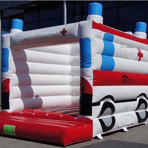 Inflatable bouncy house jumping castle ambulance bounce house for kids outdoor and indoor trampoline