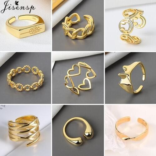 Polished Wide Thin Gold Rings Geometric Twisted Croissants Ring for Women Girls Minimalist Textured Chunky Rings 2020 New