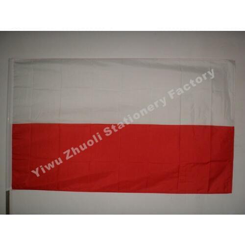 Poland Flag 150X90cm (3x5FT) 115g 100D Polyester Double Stitched High Quality Free Shipping